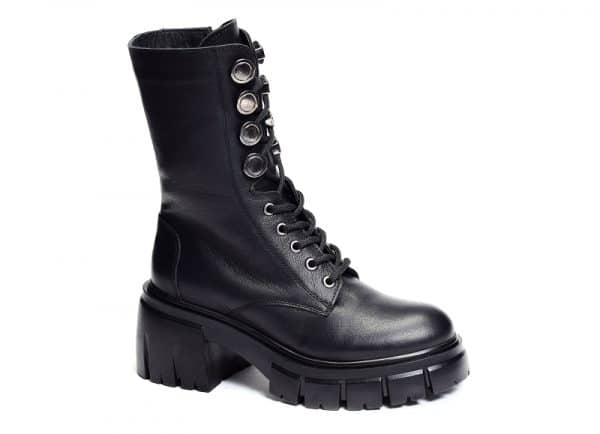 chaussures femme - bottine lacets cuir noir - K.Mary Superchauss66 - Quota - 1