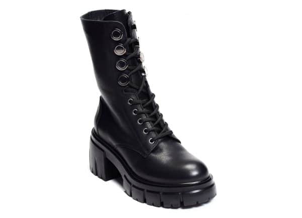 chaussures femme - bottine lacets cuir noir - K.Mary Superchauss66 - Quota - 5