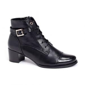 chaussures femme - bottines lacets cuir noir - Regarde Le Ciel Superchauss66 - JOLENE-1