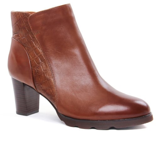 chaussures femme - boots talon cuir cognac - Regarde Le Ciel Superchauss66 - Patricia 49 - 1