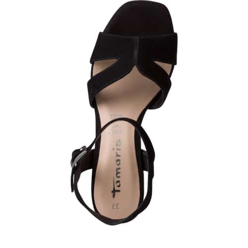 chaussures femme - nu-pied talon noir Tamaris Superchauss66 - 28309-001 - 1