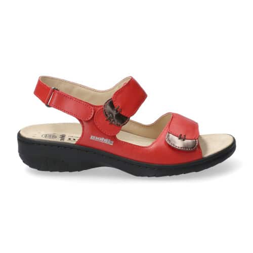 chaussures femme nu-pied cuir confort Mobils by Méphisto Superchauss66 - Getha rouge - 1