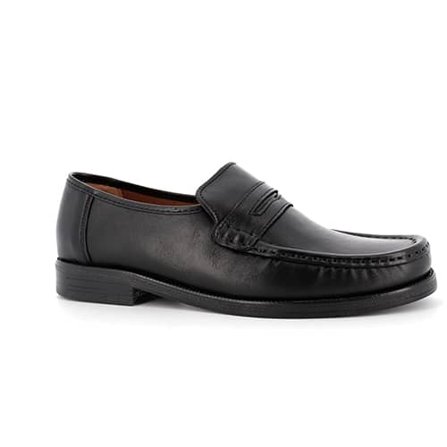 chaussures homme mocassin cuir noir Naturform Superchauss66 - KIASEBAGO
