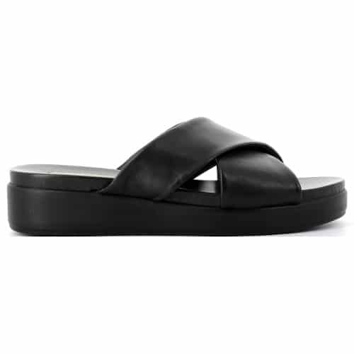 chaussures femme - mule cuir noir - Xapi Superchauss66 - ASTRONG 1