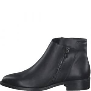 chaussures femme - boots plat cuir noir Tamaris Superchauss66 - 25387-29 001 - 1