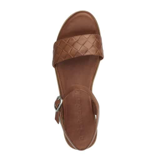 chaussures femme - nu-pied compensé cuir Tamaris Superchauss66 - 28216-440 - 1