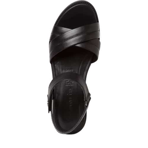 chaussures femme - nu-pied compensé cuir Tamaris Superchauss66 - 28225-003 - 1