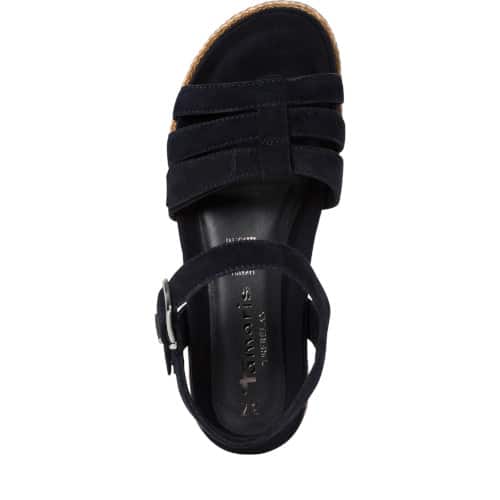 chaussures femme - nu-pied compensé cuir Tamaris Superchauss66 - 28244-805- 2