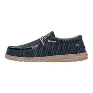 chaussures homme - mocassin toile ultra léger HeyDude Superchauss66 - WALLY BRAIDED NAVY-2